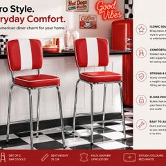 Set of 2 Retro American Diner Bar Stools