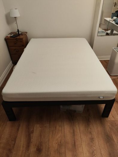 Zinus Double Bed Frame (Black Metal) + IKEA Mattress