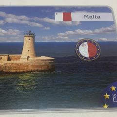 Malta 2009 2 Euro colourised coin in sealed holder