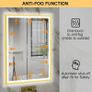 LED Bathroom Mirror with Aluminum Frame, 500x700mm Illuminated Bathroom Mirror with Touch/Demister/ 3-Color Dimmable, Bathroom Wall-Mounted, Horizontal/Vertical, Gold Image 6