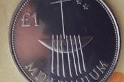 Millennium 1 pound coin in case