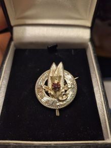 Vintage Ward Brothers Sterling Silver Scottish Thistle Brooch 1950s
