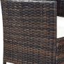 4-Piece Outdoor Rattan Patio Set with Glass Coffee Table  Brown Image 6