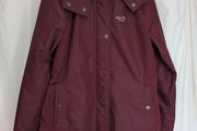 Hollister Womens Burgundy All Weather Hooded Jacket Coat Size M UK 12