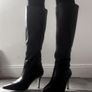 OFFICE Stiletto Tall Black Leather Boots Size 6 Image 2