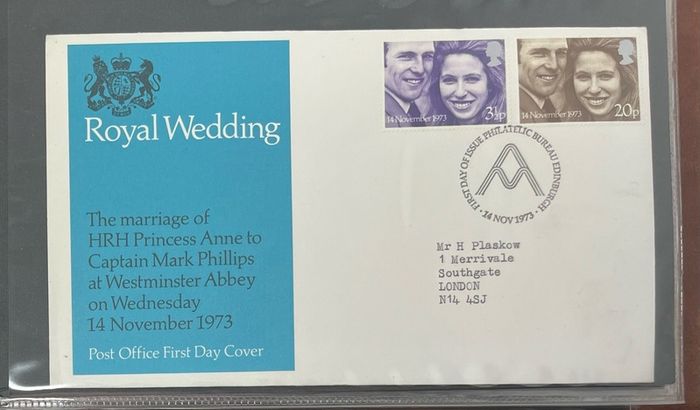 Collection of 38 Stamp First Day Covers, 1872-75 housed in Royal Mail small album with good range and including definitive values plus regionals. 38 images of contents