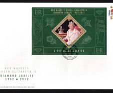 2012 Isle of Man Diamond Jubilee of Her Majesty Queen Elizabeth II Commemorative Stamp Miniature Sheet First Day Cover (FDC)