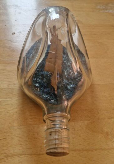 Handmade Brigantine Ship in a Bottle  Unique Maritine Craft