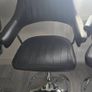 Adjustable black faux leather swivel bar stool with a metal base x3 Image 6