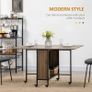 Six-Person Drop Leaf Dining Table - Brown/Black Image 6