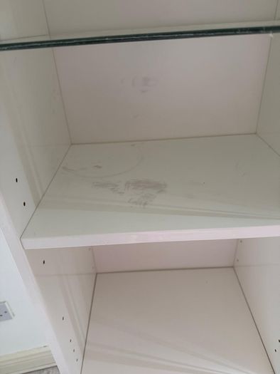 IKEA GODMORGON tall gloss white cabinet with glass shelves, 192cm