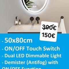 LED Bathroom Mirror Antifog Demister