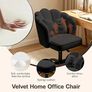 Cute Petal Desk Chair Velvet Vanity Chair with Bow Cushion,Butterfly Home Office Chairs for Bedroom Computer Task Chairs with Back(Black) Image 3