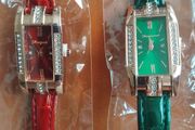 2 womans quartz watches with leather straps