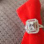 10KT White Gold Filled Halo Style Ring Image 4