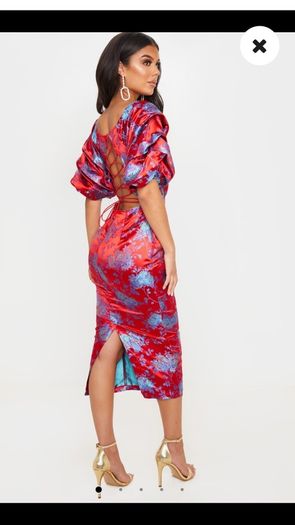 Red floral dress