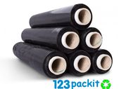 Black Pallet Wrap Shrink industrial Roll 200mt / 650 ft stretchy film excellent for pallet, ecommerce, moving, shipping