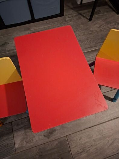Kids Wooden Table and Chairs x2