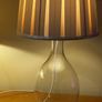 IKEA Bran Handmade Glass Table Lamp with Pleated Drum Shade - Off White and Pink Image 5