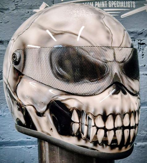 Custom painted motorcycle helmet