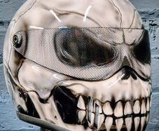 Custom painted motorcycle helmet