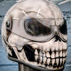 Custom painted motorcycle helmet