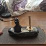 Unique find: Vintage Anthracite Coal/coal miner Brass Writing Pen Stand Desk Image 5