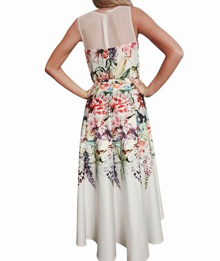 Joseph Ribkoff floral dipped hem dress