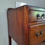 Vintage Solid Wood Writing Desk with Brass Handles 5 Drawers Image 4