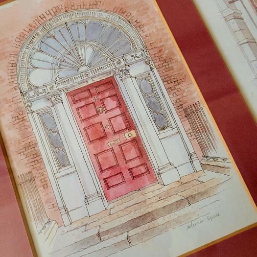Vintage pair of dublin architectural prints