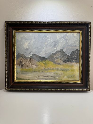 F.E. Nesbitt original signed mountain landscape painting, framed