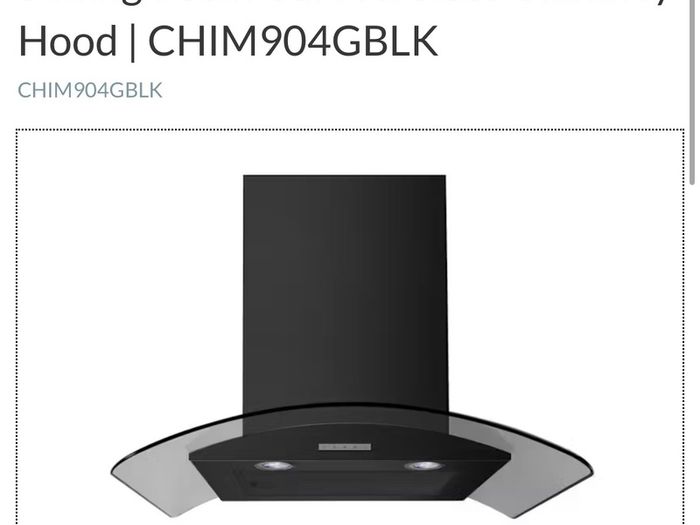 Belling 90cm Curved Glass Chimney Hood