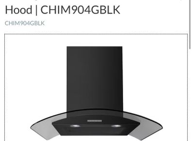 Belling 90cm Curved Glass Chimney Hood