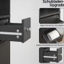 Slim Bathroom Storage Cabinet  Tall Space Saving Bathroom Cabinet with Drawer & Double Door Storage, 180cm Image 4