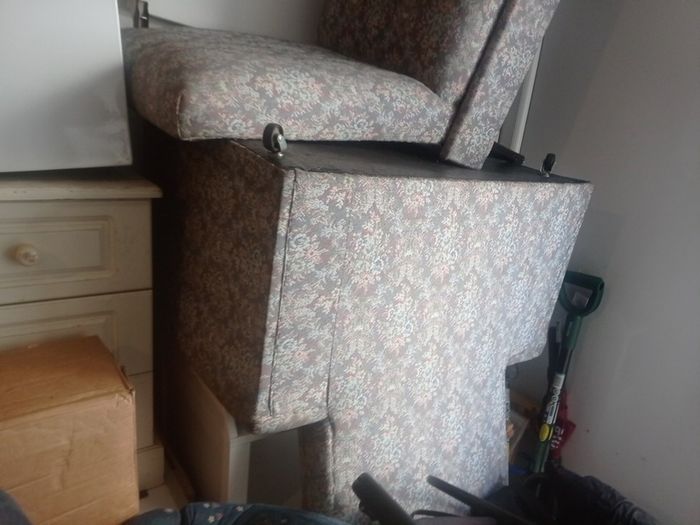 Lounge armchair and padded chair
