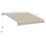 13'X8' Manual Retractable Patio Awning Window Door Sun Shade - Coffee Image 2