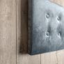 Grey velvet stool with storage Image 4