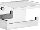Chrome Toilet Roll Holder with Phone Self, Self Adhesive Toilet Paper Holder for Bathroom, SUS 304 Stainless Steel, Two Installation of 3M Self-Adhesive and Wall Mounted