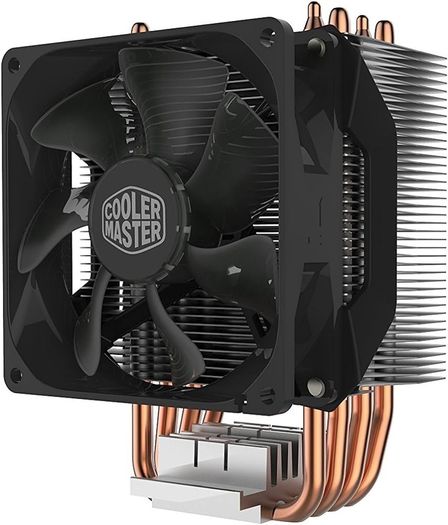 Master Hyper H412R CPU Air Cooler - Low-Profile Cooling System, Direct Contact Technology, 4 Copper Heat Pipes, Compact Aluminium Heatsink with 92mm PWM Fan - AMD & Intel Compatible for Desktop