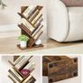 Tree Bookshelf, 5-Tier Floor Standing Bookcase, Space-Saving Corner Shelf, with Wooden Shelves for Bedroom, Living Room, Home Office, Rustic Brown Image 5