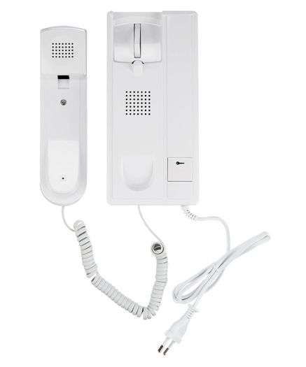 SCS Sentinel 2 Wire Audio Intercom for Building - 1 Wired Intercom Handset and 1 Aluminum Outdoor Street Plate - AudioKit 32068