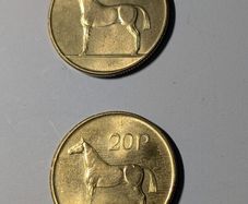 2 old 20 p pieces uncirculated.