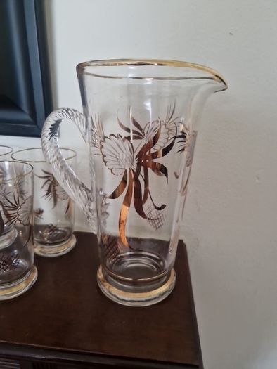 mid century jug & glasses