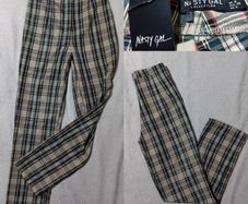 Nasty Gal Check Trousers, New With Tags