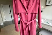 Monki trench coat in beautiful light cherry pink