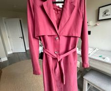 Monki trench coat in beautiful light cherry pink