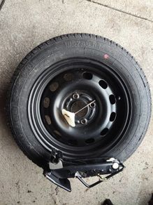 Ford Escort Mk6 steel rim and tyre, and original Jack.