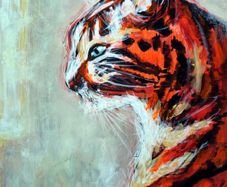 Rusnya The Cat - A3 Burnt Orange Cat Portrait on Paper