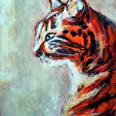 Rusnya The Cat - A3 Burnt Orange Cat Portrait on Paper