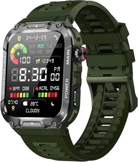 Military Smart Watch for Men 1.96 Inches Outdoor Sports Smartwatch with Answer/Make Call,Fitness watch,Blood Oxygen,Heart Rate and Sleep Monitor Compatible with iPhone and Android